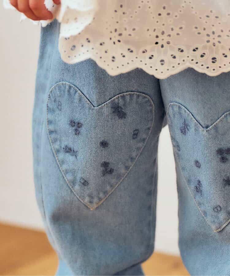 ハートパッチバレルパンツ  10分丈_912260