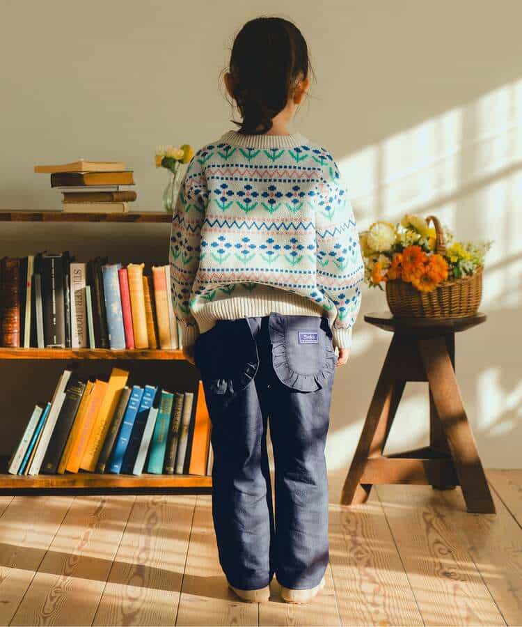大きなフリルのポケットワイドパンツ  10分丈_1008666