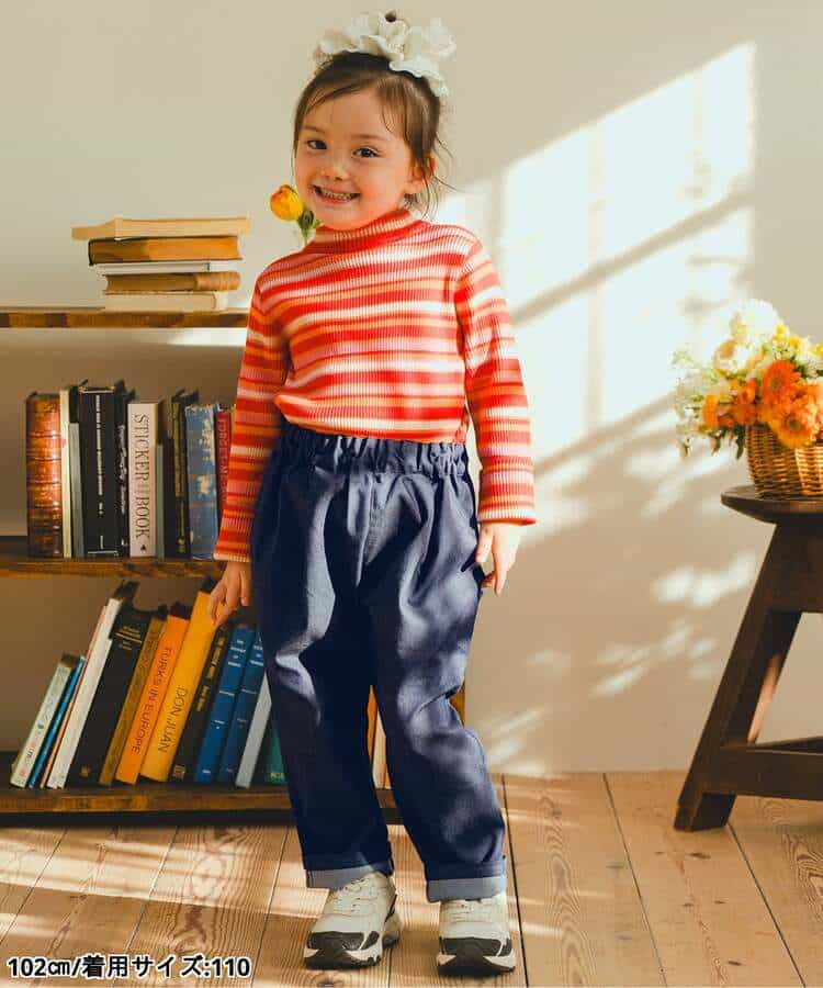 大きなフリルのポケットワイドパンツ  10分丈_1008667