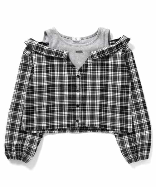 ドッキングチェックシャツ