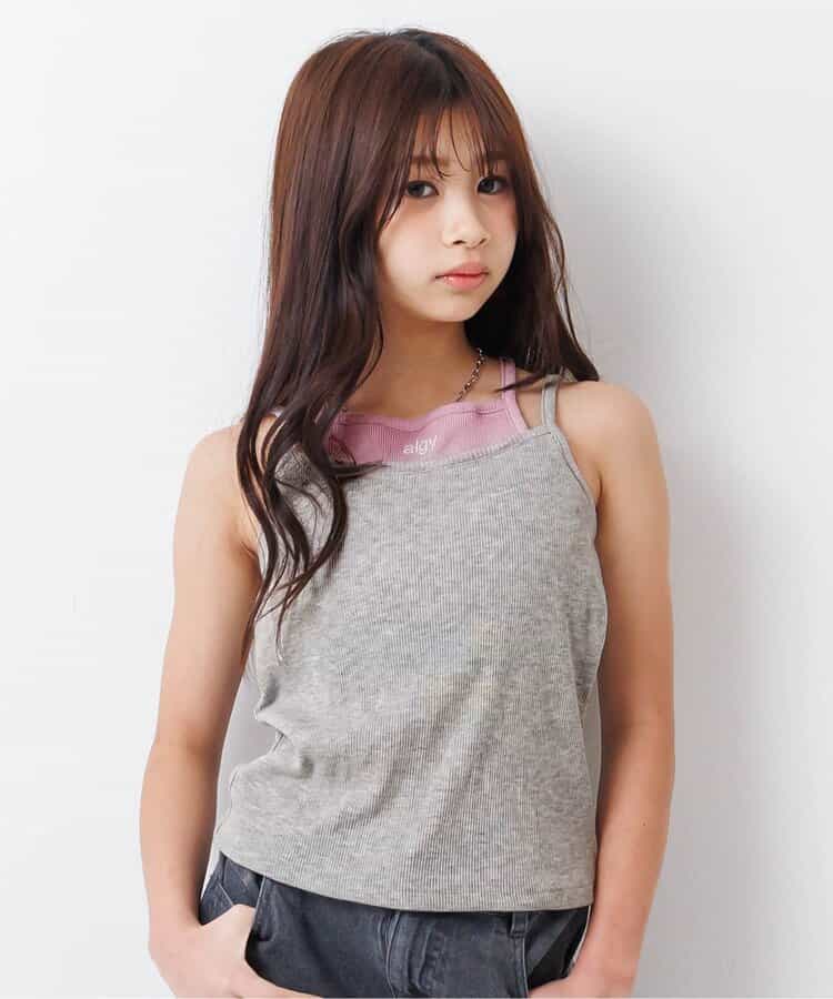 パッド付きレイヤード風キャミ