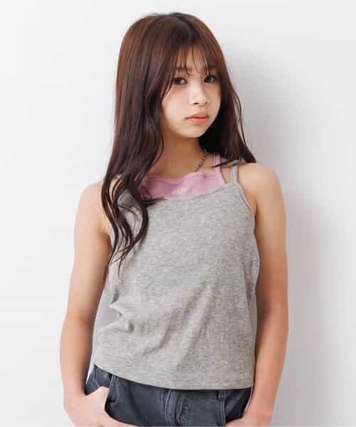 パッド付きレイヤード風キャミ