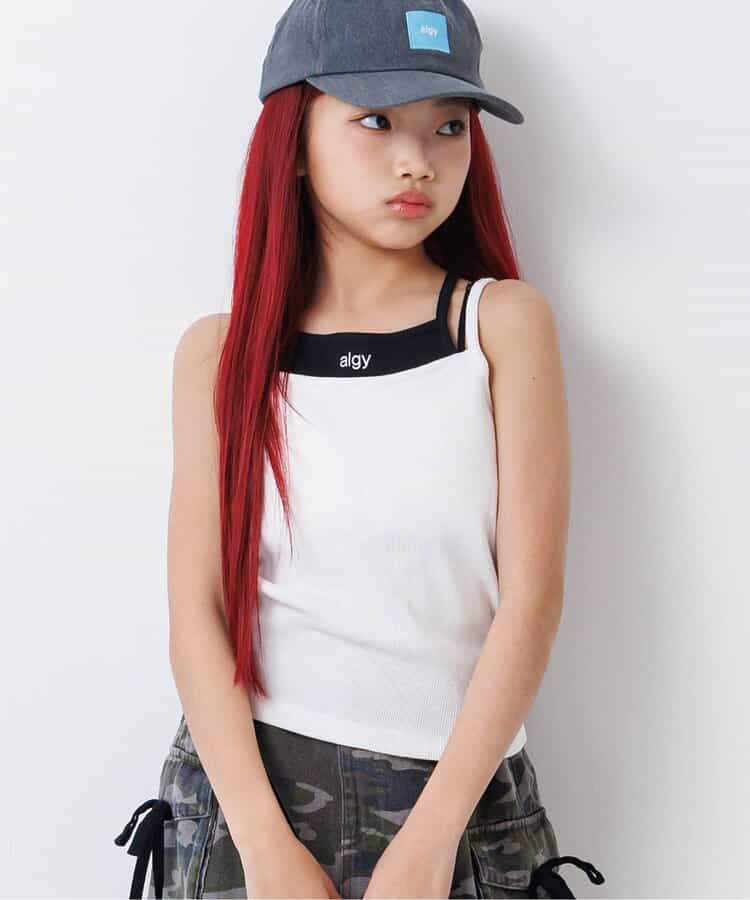 パッド付きレイヤード風キャミ