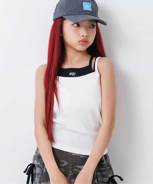 パッド付きレイヤード風キャミ