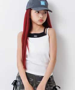 パッド付きレイヤード風キャミ