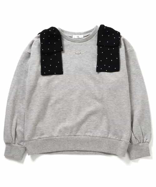 肩りぼんトレーナー