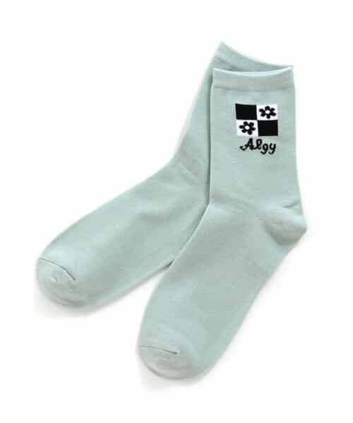 チェックの靴下 Munsingwear ミドル丈 チェック柄ソックス 【返品不可商品