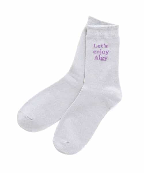 レタリングラメクルーソックス