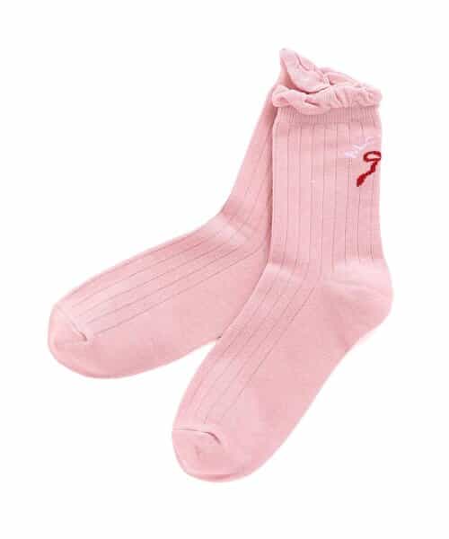 バックりぼんフリルクルーソックス