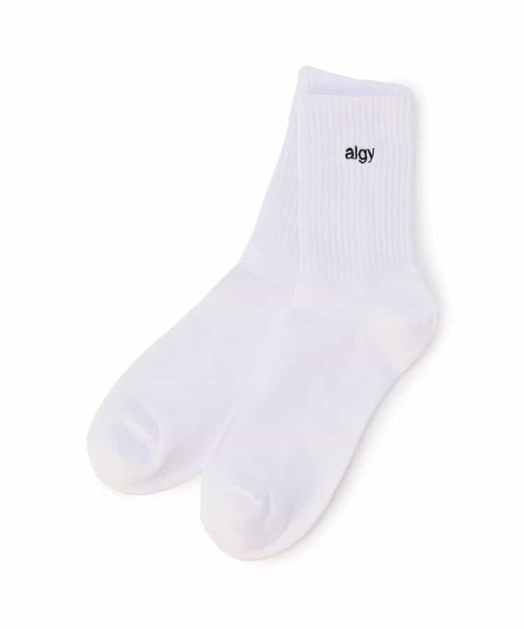 【抗菌防臭】algyロゴクルーソックス1