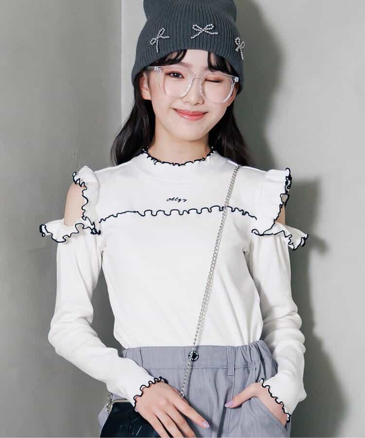 ★SALE★肩あきリブロンT