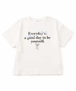 シルケット加工りぼん付きロゴTシャツ