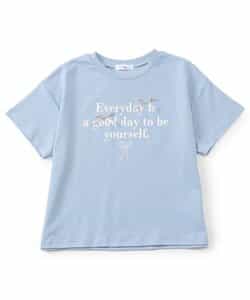 シルケット加工りぼん付きロゴTシャツ