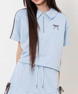 【セットアップ対応】ハーフジップTシャツ