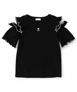 ★SALE★肩あきフリルリブTシャツ