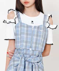 ★SALE★肩あきフリルリブTシャツ