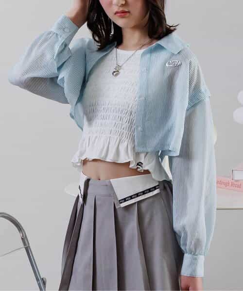 ★SALE★クロップドシアーシャツ