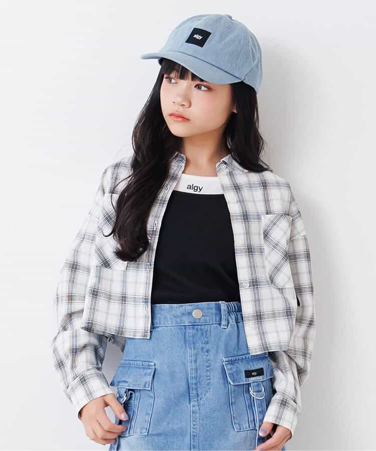 クロップドチェックシャツ