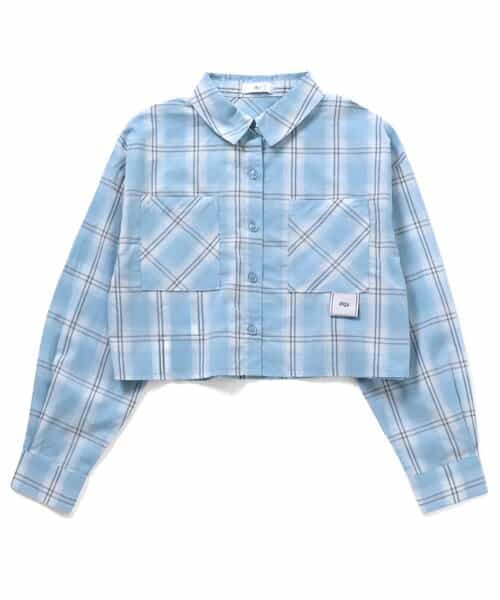 クロップドチェックシャツ