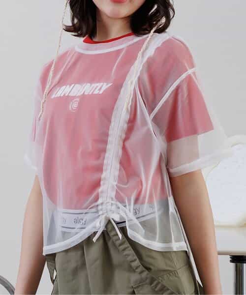 ★SALE★シャーリングチュールトップス＆Tセット