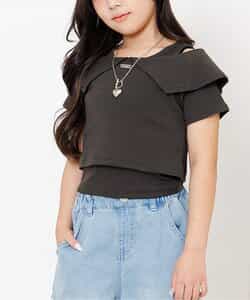 オフショルリブTシャツ＆タンクトップセット｜レイヤードコーデ 2枚セット