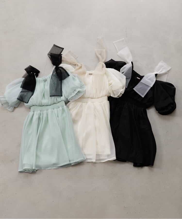 ★SALE★ふんわり肩りぼんワンピ