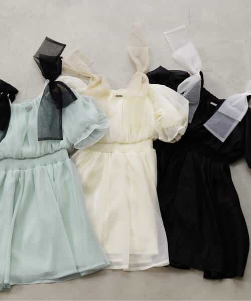 ★SALE★ふんわり肩りぼんワンピ