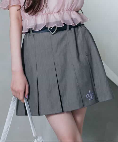 韓国 ベルト付き ハーフプリーツ スカパン おしゃれ かわいい sa7723_top.jpg