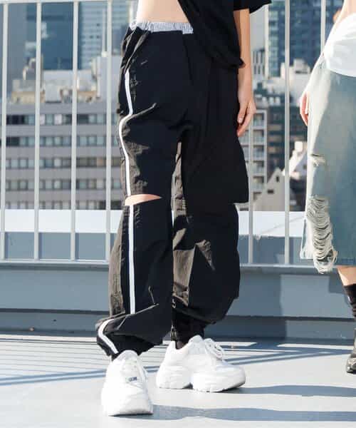 ★SALE★【ACTIVE】ダブルウエストサイドスリットパンツ