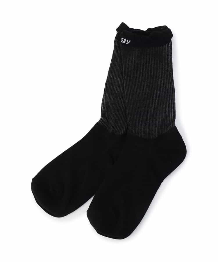 ハリヌキシースルークルーソックス