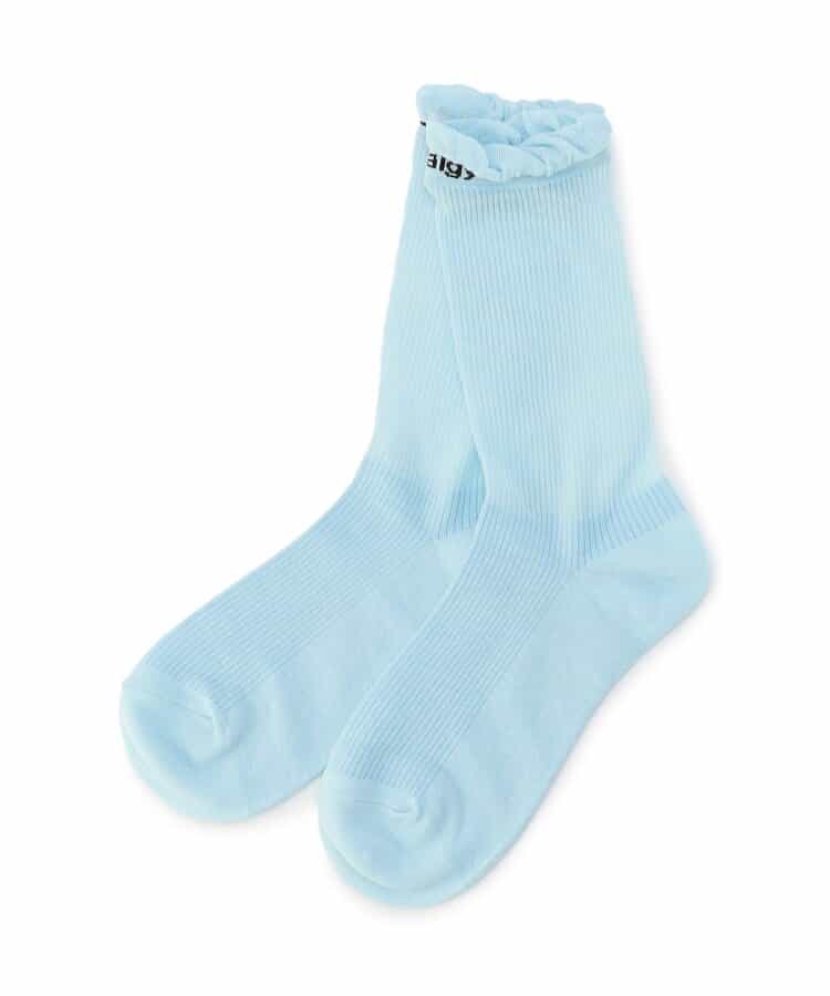 ハリヌキシースルークルーソックス