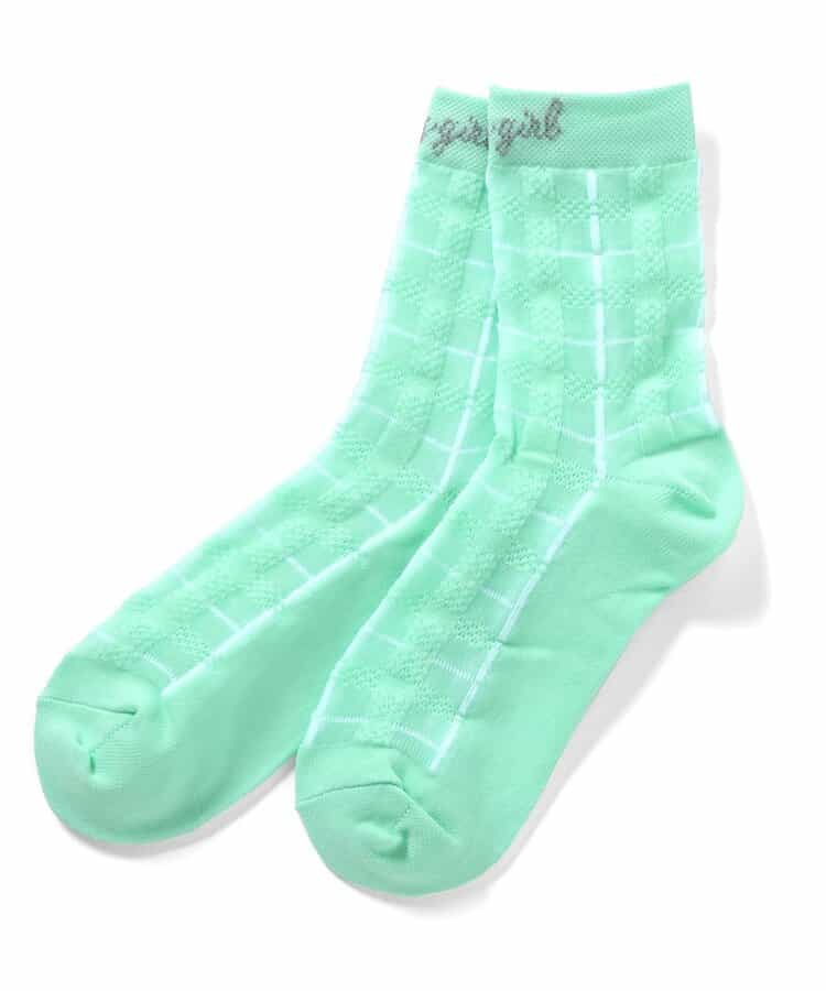 チェック柄シースルーソックス
