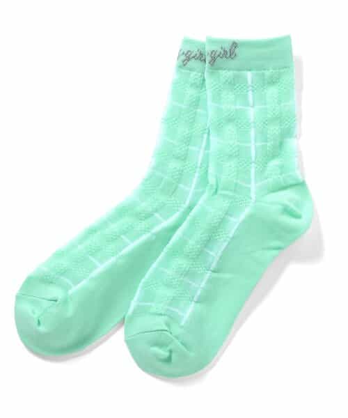 チェック柄シースルーソックス