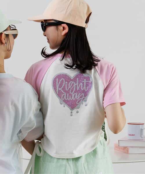 ★SALE★【接触冷感】ハートモチーフラグランT