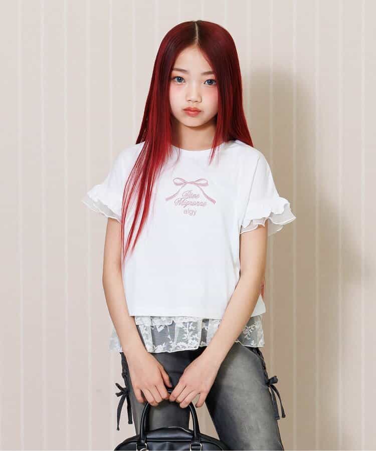 フリル袖りぼんT