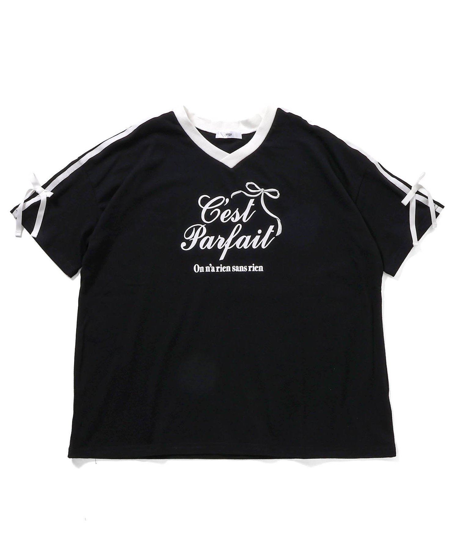 ラインストーンロゴレイヤード風Tシャツ（G207916）|algy（アルジー