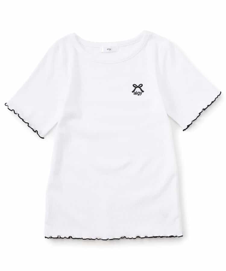 【puchily プチプラライン】フリルリブTシャツ