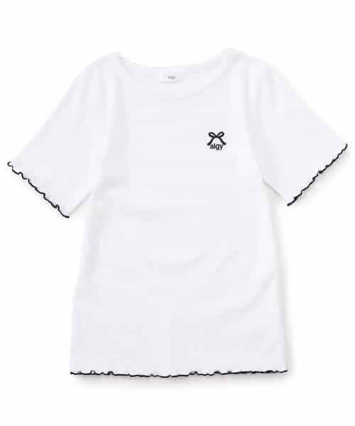 【puchily プチプラライン】フリルリブTシャツ