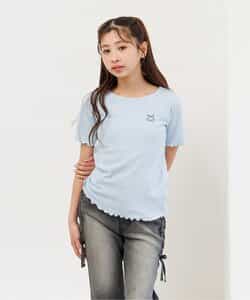 ★タイムセール★【puchily プチプラライン】フリルリブTシャツ