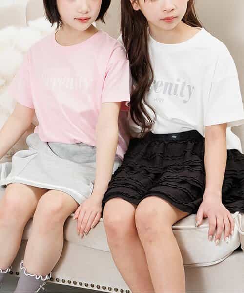 【puchily プチプラライン】パールロゴTシャツ