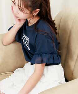 【puchily プチプラライン】シフォンフリルTシャツ