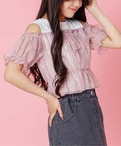 ☆6/18(木)21時～3点10％OFF☆ドッキングガーリーブラウス