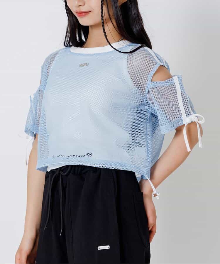 メッシュ肩あきラインT＆タンクセット