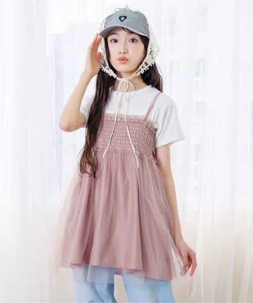 ★SALE★シャーリングミニワンピ＆Tセット