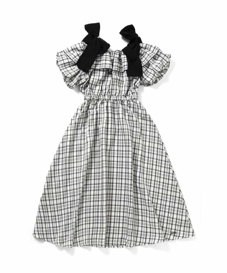 ★SALE★オフショルりぼんミディワンピ