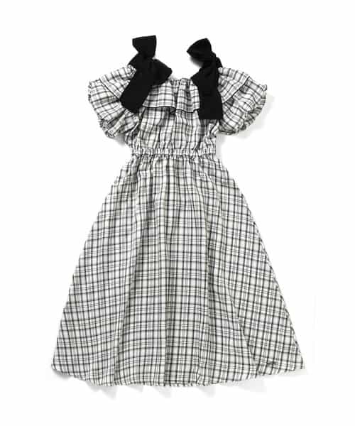 ★SALE★オフショルりぼんミディワンピ