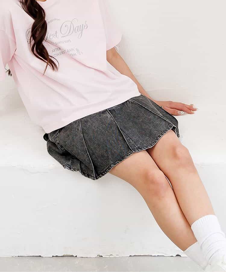 ダブルベルトデニムスカパン