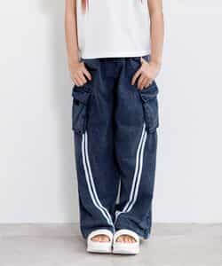 カットデニムラインパンツ