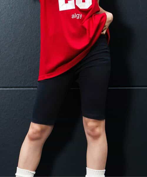 ロゴゴムバイカーパンツ