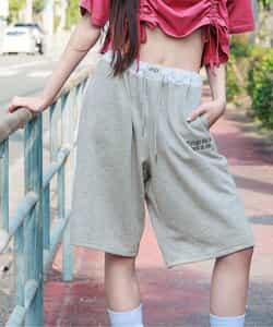 スウェットワイドハーフパンツ